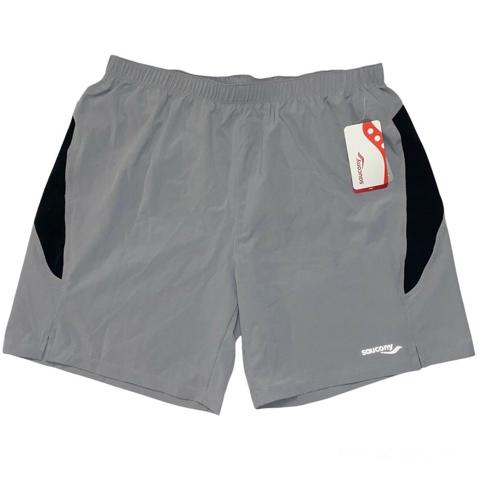 Saucony Run Dry Lux Running Shorts Gray Athletic Activewear, Men’s Size XL